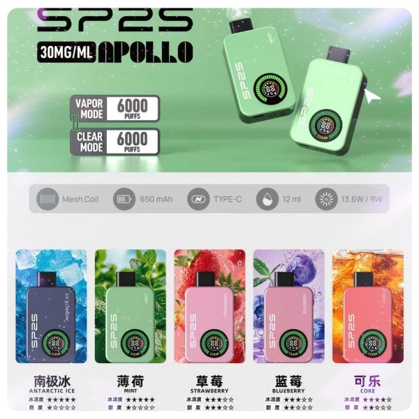 SP2S拋棄式12000口 一次性電子煙 雙模式【有煙+無煙】SP2S官網 8/6